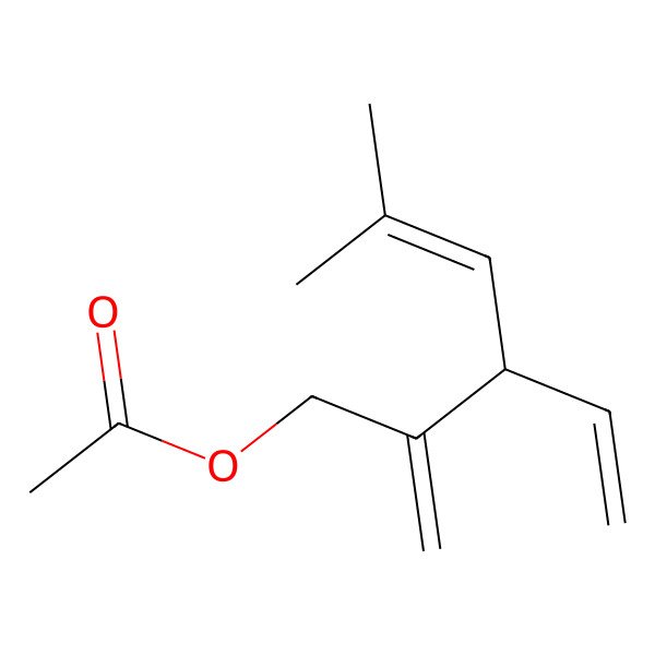 2D Structure of [(3S)-3-ethenyl-5-methyl-2-methylidenehex-4-enyl] acetate