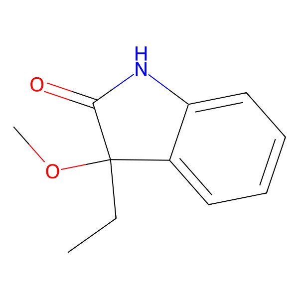 2D Structure of (3S)-3-ethyl-3-methoxy-1H-indol-2-one