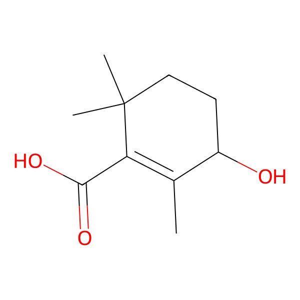 2D Structure of (3S)-3-hydroxy-2,6,6-trimethylcyclohexene-1-carboxylic acid