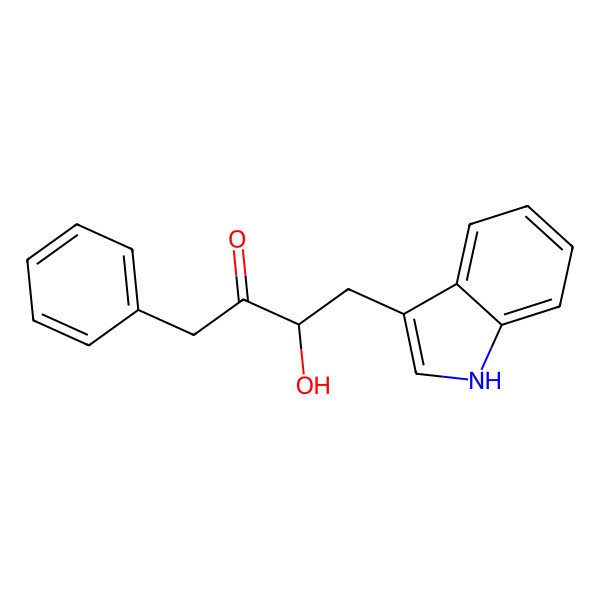 2D Structure of (3S)-3-hydroxy-4-(1H-indol-3-yl)-1-phenylbutan-2-one