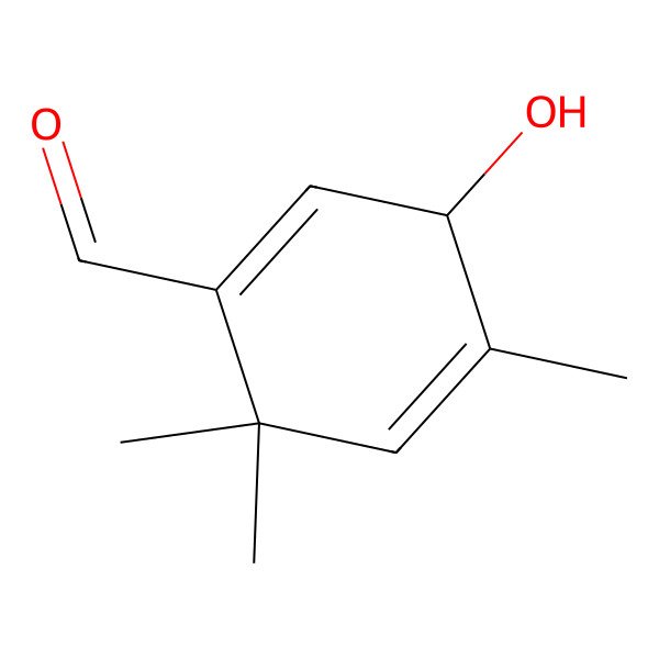 2D Structure of (3S)-3-hydroxy-4,6,6-trimethylcyclohexa-1,4-diene-1-carbaldehyde