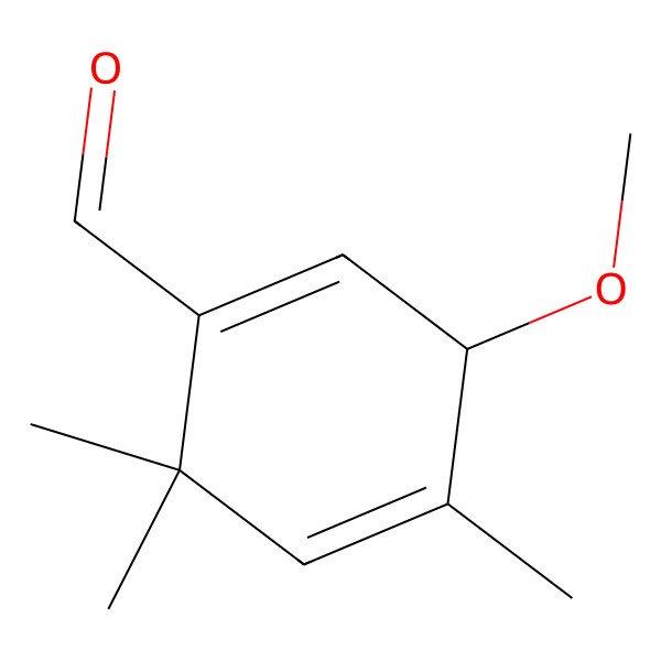 2D Structure of (3S)-3-methoxy-4,6,6-trimethylcyclohexa-1,4-diene-1-carbaldehyde