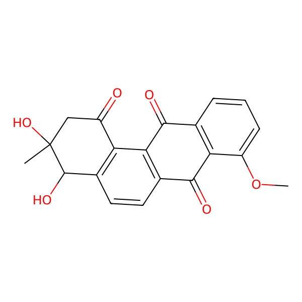 2D Structure of (3S)-3,4-dihydroxy-8-methoxy-3-methyl-2,4-dihydrobenzo[a]anthracene-1,7,12-trione
