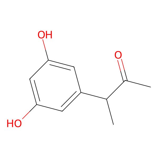 2D Structure of (3S)-3-(3,5-dihydroxyphenyl)butan-2-one
