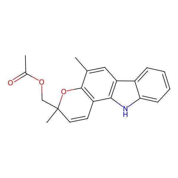2D Structure of [(3S)-3,5-dimethyl-11H-pyrano[3,2-a]carbazol-3-yl]methyl acetate
