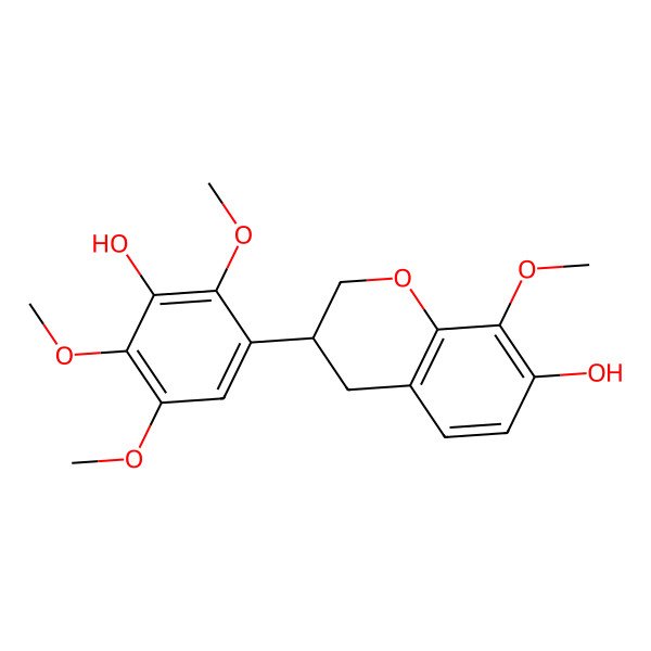 2D Structure of (3S)-3',7-dihydroxy-2',4',5',8-tetramethoxyisoflavan