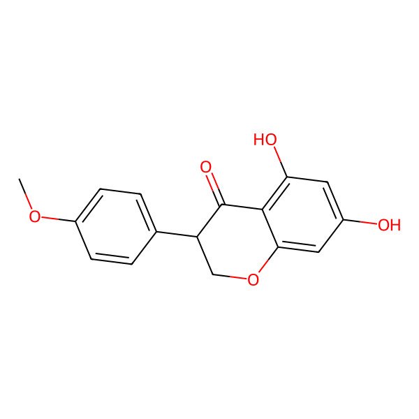 2D Structure of (3S)-5,7-dihydroxy-3-(4-methoxyphenyl)-2,3-dihydrochromen-4-one