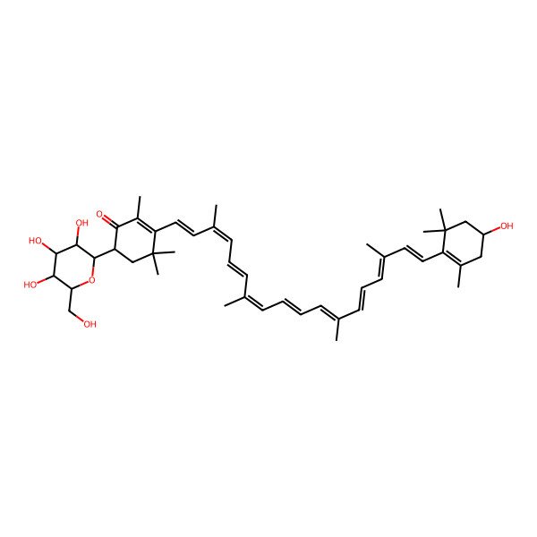 2D Structure of (3S, 3'R)-adonixanthin-beta-D-glucoside