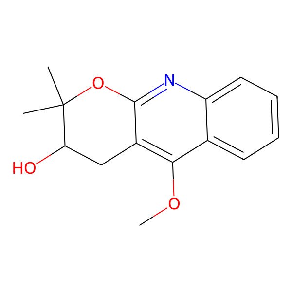 2D Structure of (3S)-5-methoxy-2,2-dimethyl-3,4-dihydropyrano[2,3-b]quinolin-3-ol