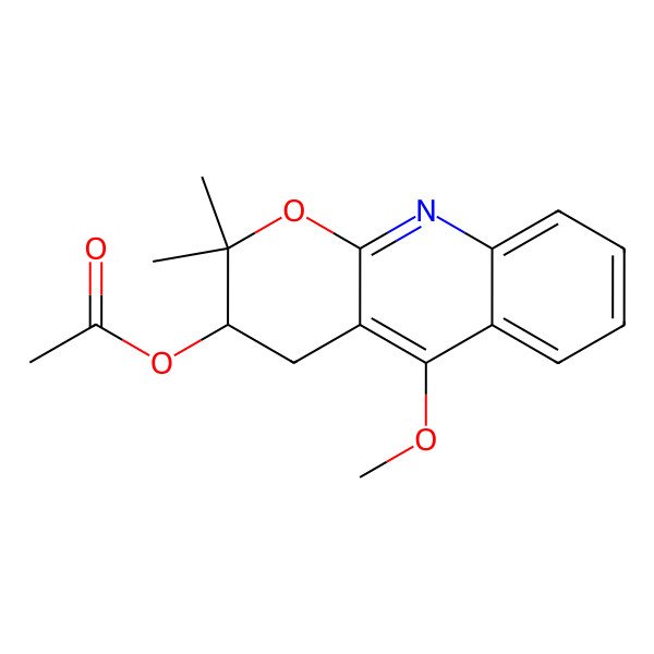 2D Structure of [(3S)-5-methoxy-2,2-dimethyl-3,4-dihydropyrano[2,3-b]quinolin-3-yl] acetate