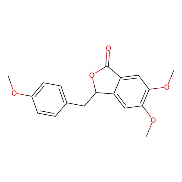2D Structure of (3S)-5,6-dimethoxy-3-[(4-methoxyphenyl)methyl]-3H-2-benzofuran-1-one