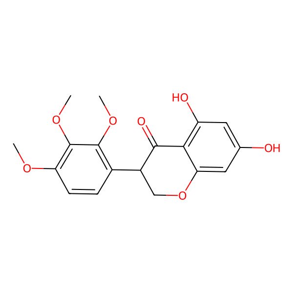 2D Structure of (3S)-5,7-dihydroxy-3-(2,3,4-trimethoxyphenyl)-2,3-dihydrochromen-4-one
