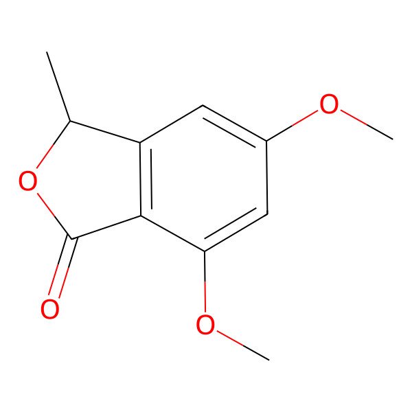 2D Structure of (3S)-5,7-dimethoxy-3-methyl-3H-2-benzofuran-1-one