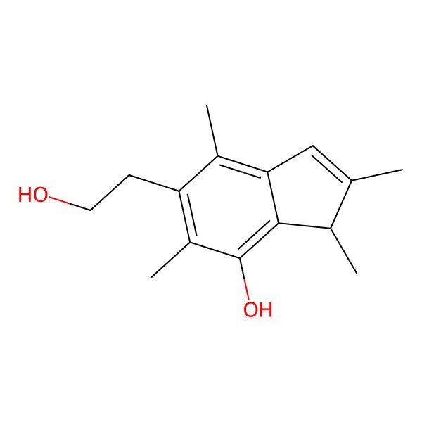 2D Structure of (3S)-6-(2-hydroxyethyl)-2,3,5,7-tetramethyl-3H-inden-4-ol