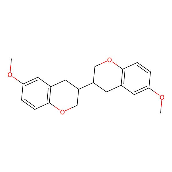 2D Structure of (3S)-6-methoxy-3-[(3S)-6-methoxy-3,4-dihydro-2H-chromen-3-yl]-3,4-dihydro-2H-chromene