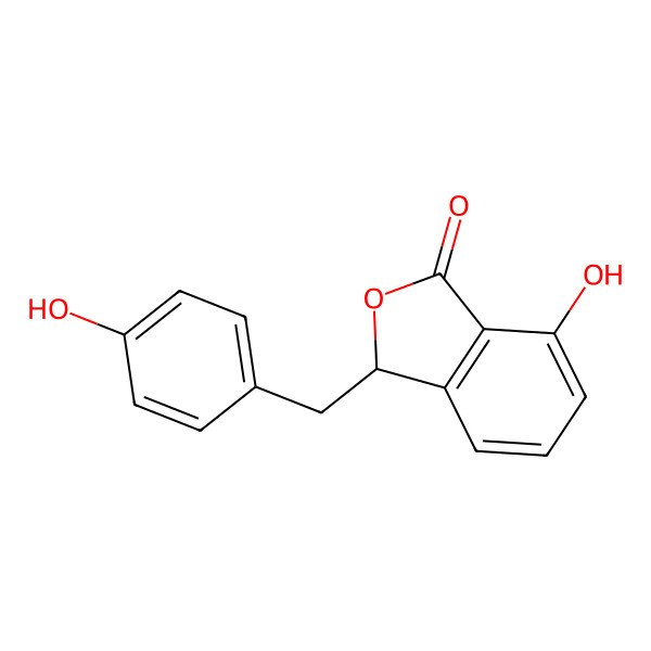 2D Structure of (3S)-7-hydroxy-3-[(4-hydroxyphenyl)methyl]-3H-2-benzofuran-1-one