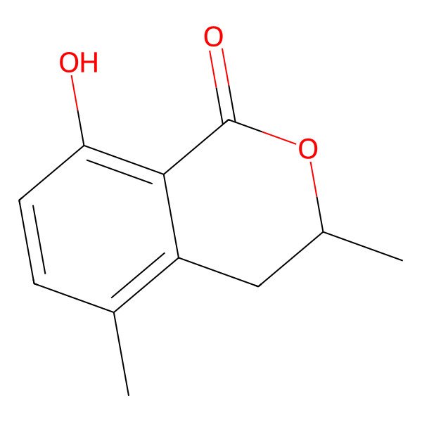 2D Structure of (3S)-8-hydroxy-3,5-dimethyl-3,4-dihydroisochromen-1-one