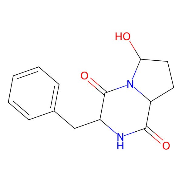 2D Structure of 3S-hydroxylcyclo(S-Pro-S-Phe)