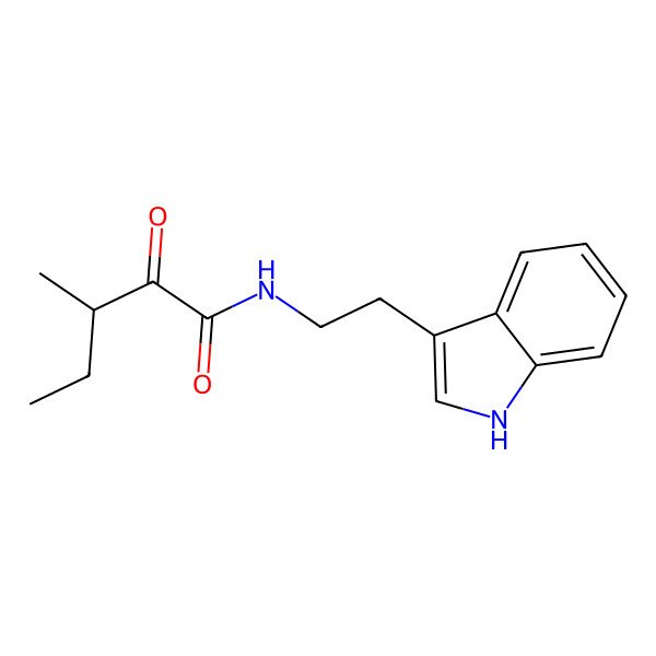 2D Structure of (3S)-N-[2-(1H-indol-3-yl)ethyl]-3-methyl-2-oxopentanamide