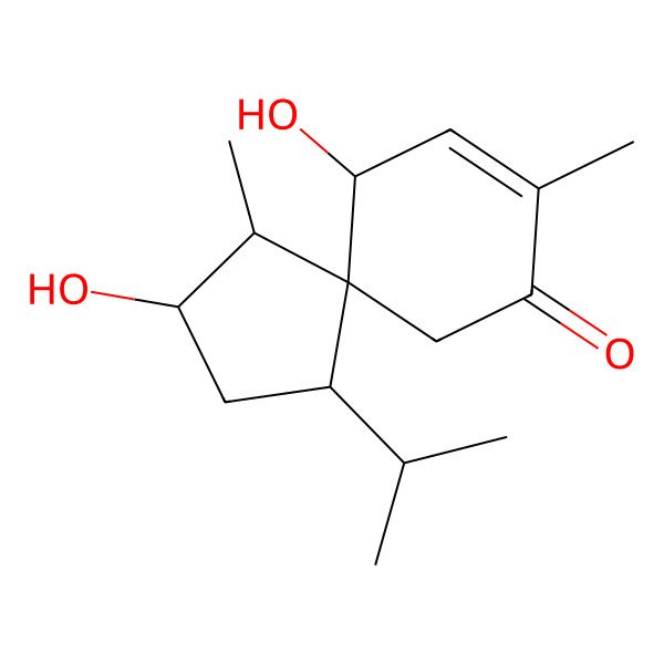 2D Structure of (3S,10R)-1,4-epi-3,10-dihydroxyacorenone
