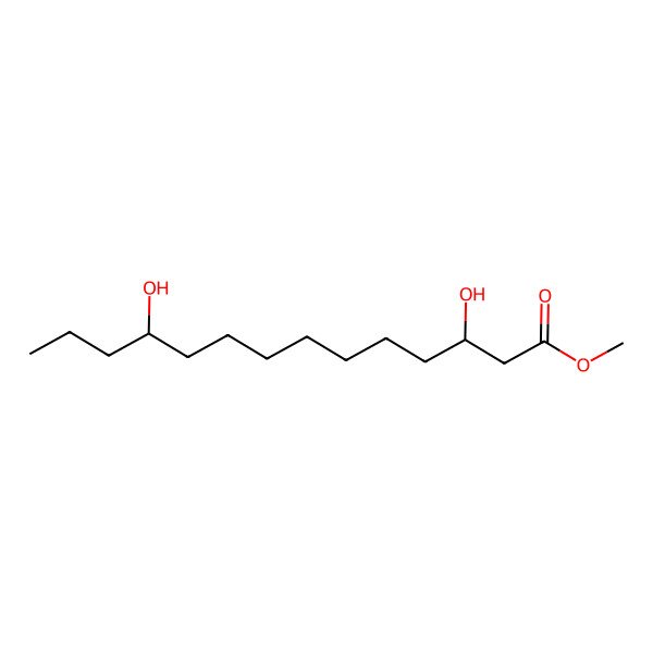 2D Structure of (3S,11S)-3,11-Dihydroxytetradecanoic acid methyl ester