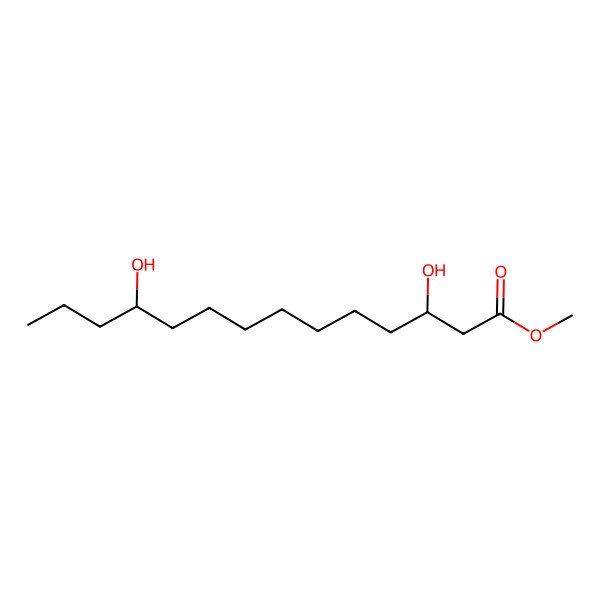 2D Structure of (3S,11S)-3,11-Dihydroxytetradecanoic acid methyl ester 2D Structure of (3S,11S)-3,11-Dihydroxytetradecanoic acid methyl ester