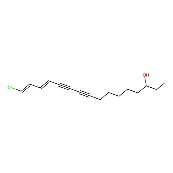2D Structure of (3S,13Z,15Z)-16-chlorohexadeca-13,15-dien-9,11-diyn-3-ol