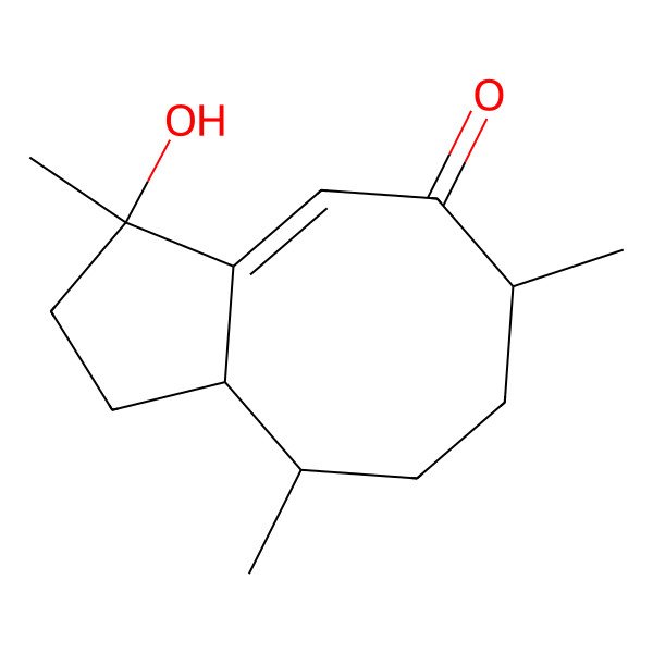 2D Structure of (3S,3aE,6S,9S,9aR)-3-hydroxy-3,6,9-trimethyl-2,6,7,8,9,9a-hexahydro-1H-cyclopenta[8]annulen-5-one