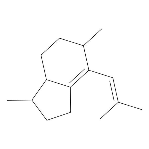 2D Structure of (3S,3aR,6S)-3,6-dimethyl-7-(2-methylprop-1-enyl)-2,3,3a,4,5,6-hexahydro-1H-indene