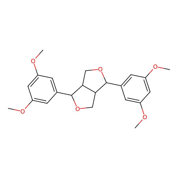 2D Structure of (3S,3aR,6S,6aR)-3,6-bis(3,5-dimethoxyphenyl)-1,3,3a,4,6,6a-hexahydrofuro[3,4-c]furan