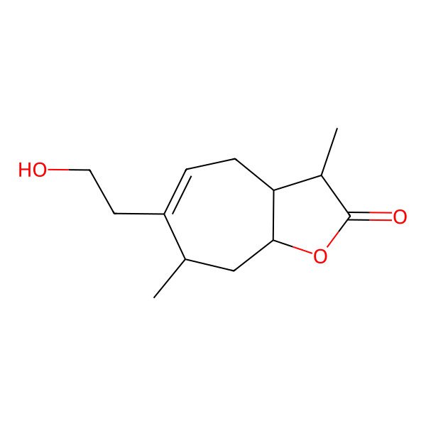 2D Structure of (3S,3aR,7S,8aR)-3,3a,4,7,8,8a-Hexahydro-6-(2-hydroxyethyl)-3,7-dimethyl-2H-cyclohepta[b]furan-2-one