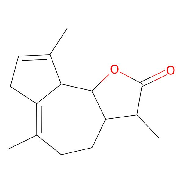 2D Structure of (3S,3aR,9aS,9bS)-3,6,9-trimethyl-3a,4,5,7,9a,9b-hexahydro-3H-azuleno[4,5-b]furan-2-one
