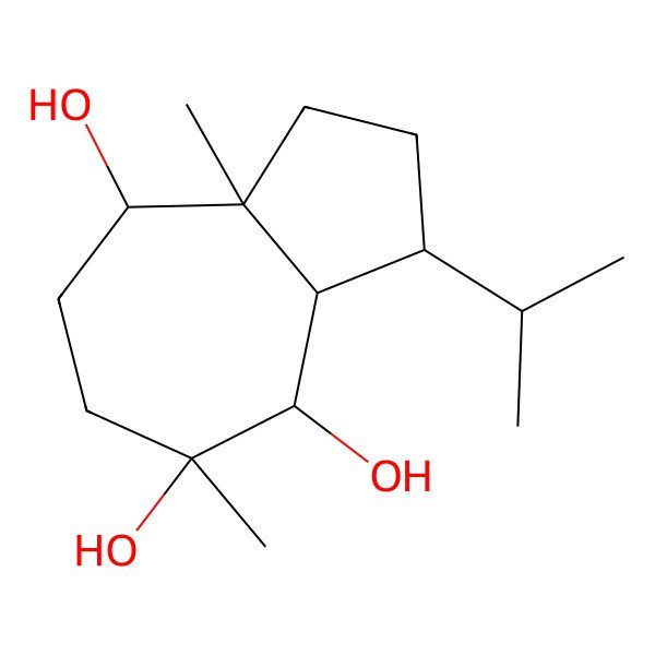 2D Structure of (3S,3aS,4R,5S,8R,8aS)-5,8a-dimethyl-3-propan-2-yl-1,2,3,3a,4,6,7,8-octahydroazulene-4,5,8-triol