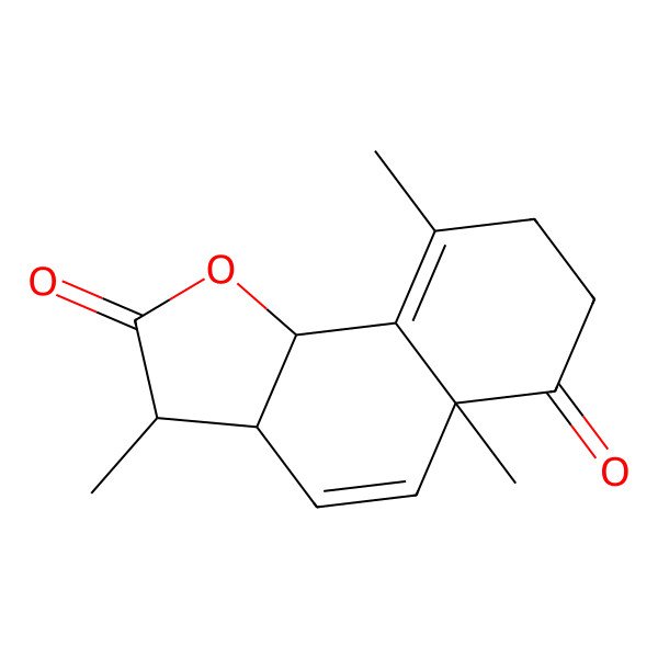 2D Structure of (3S,3aS,5aR,9bS)-3,5a,9-trimethyl-3a,7,8,9b-tetrahydro-3H-benzo[g][1]benzofuran-2,6-dione
