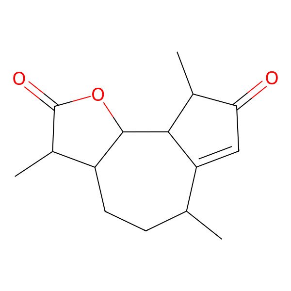 2D Structure of (3S,3aS,6R,9S,9aS,9bS)-3,6,9-trimethyl-3,3a,4,5,6,9,9a,9b-octahydroazuleno[4,5-b]furan-2,8-dione