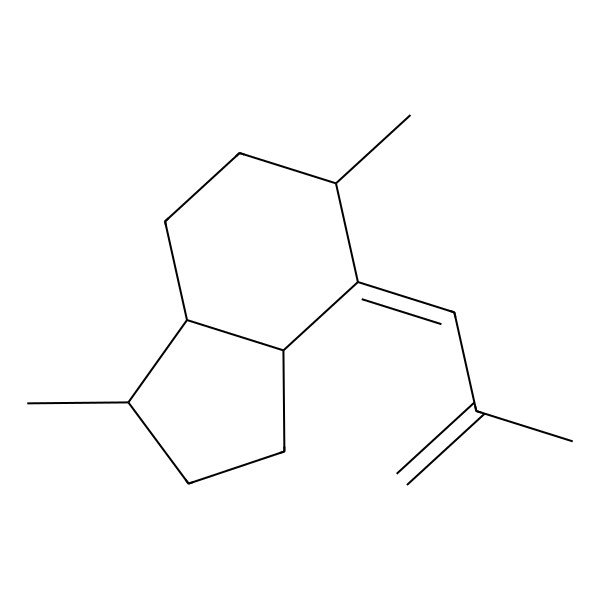 2D Structure of (3S,3aS,6S,7Z,7aR)-3,6-dimethyl-7-(2-methylprop-2-enylidene)-1,2,3,3a,4,5,6,7a-octahydroindene