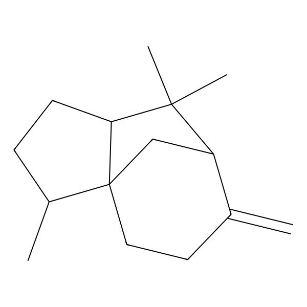 2D Structure of (3S,3aS,7S,8aR)-3,8,8-Trimethyl-6-methyleneoctahydro-1H-3a,7-methanoazulene