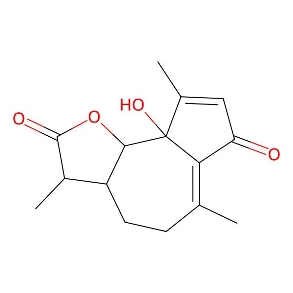 2D Structure of (3S,3aS,9aR,9bR)-9a-hydroxy-3,6,9-trimethyl-3a,4,5,9b-tetrahydro-3H-azuleno[4,5-b]furan-2,7-dione