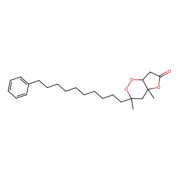 2D Structure of (3S,4aR,7aR)-3,4a-dimethyl-3-(10-phenyldecyl)-7,7a-dihydro-4H-furo[3,2-c][1,2]dioxin-6-one