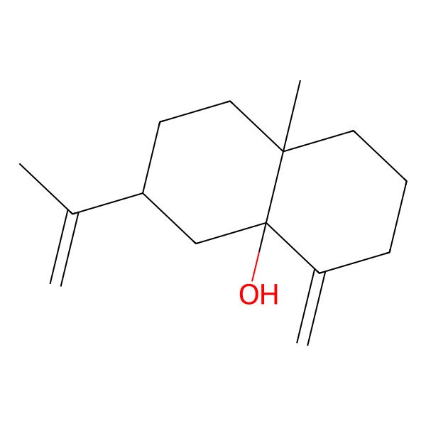 2D Structure of (3S,4aR,8aS)-8a-methyl-5-methylidene-3-prop-1-en-2-yl-2,3,4,6,7,8-hexahydro-1H-naphthalen-4a-ol