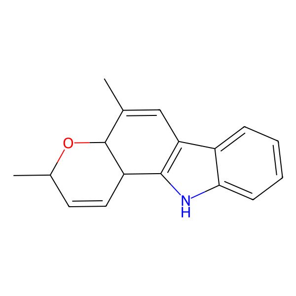 2D Structure of (3S,4aS,11bR)-3,5-dimethyl-3,4a,11,11b-tetrahydropyrano[3,2-a]carbazole