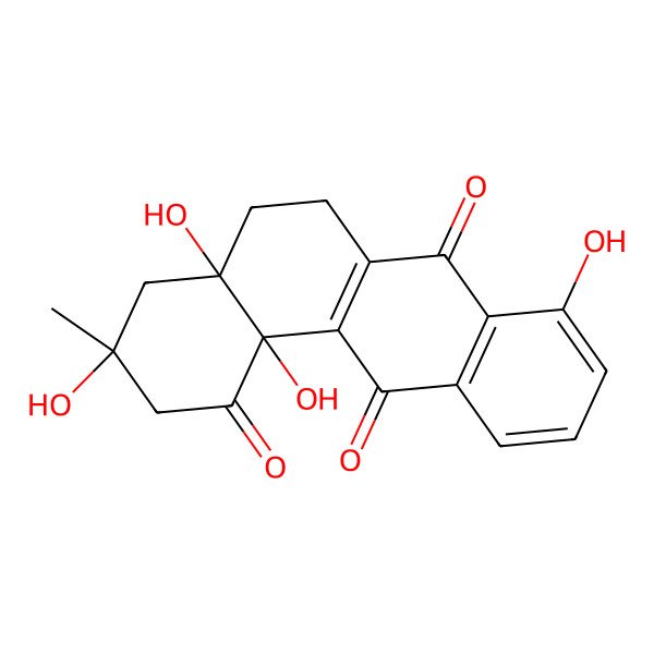 2D Structure of (3S,4aS,12bS)-3,4a,8,12b-tetrahydroxy-3-methyl-2,4,5,6-tetrahydrobenzo[a]anthracene-1,7,12-trione