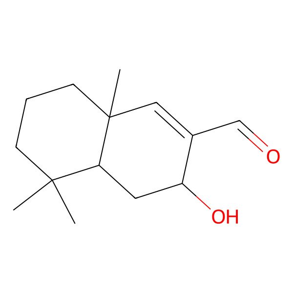 2D Structure of (3S,4aS,8aS)-3-hydroxy-5,5,8a-trimethyl-3,4,4a,6,7,8-hexahydronaphthalene-2-carbaldehyde