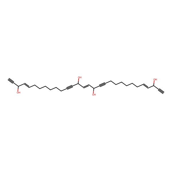 2D Structure of (3S,4E,14S,15E,17S,26E,28S)-triaconta-4,15,26-trien-1,12,18,29-tetrayne-3,14,17,28-tetrol