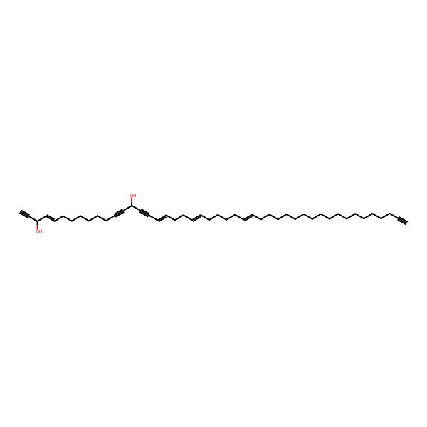 2D Structure of (3S,4E,14S,17E,21E,27Z)-hexatetraconta-4,17,21,27-tetraen-1,12,15,45-tetrayne-3,14-diol