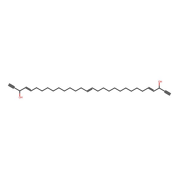 2D Structure of (3R,4E,15Z,26E,28S)-triaconta-4,15,26-trien-1,29-diyne-3,28-diol