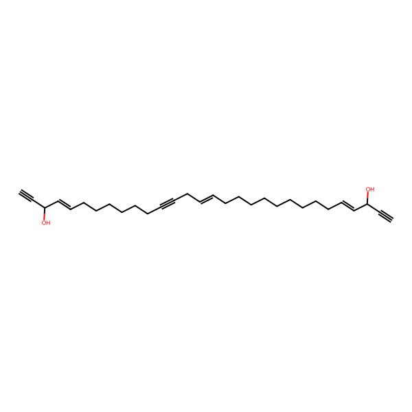 2D Structure of (3S,4E,15Z,26E,28S)-triaconta-4,15,26-trien-1,12,29-triyne-3,28-diol