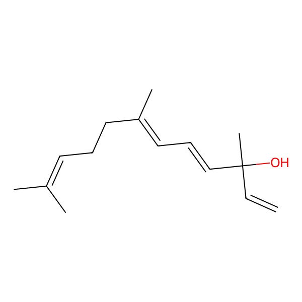 2D Structure of (3S,4E,6E)-3,7,11-trimethyldodeca-1,4,6,10-tetraen-3-ol