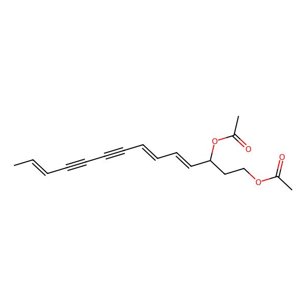 2D Structure of [(3S,4E,6E,12E)-3-acetyloxytetradeca-4,6,12-trien-8,10-diynyl] acetate