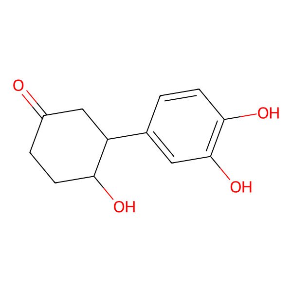 2D Structure of (3S,4R)-3-(3,4-dihydroxyphenyl)-4-hydroxycyclohexan-1-one